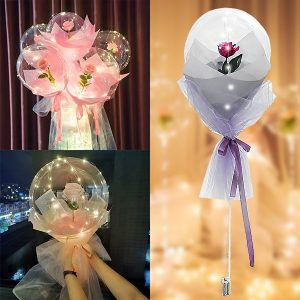 Balão LED com rosa para momentos inesquecíveis | LOVEBALLOON