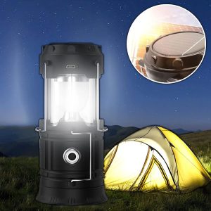 Solar Rechargeable Camping Lantern & Flashlight 2-in-1, IP65 Waterproof, Collapsible Portable LED Light | CAMPGLO
